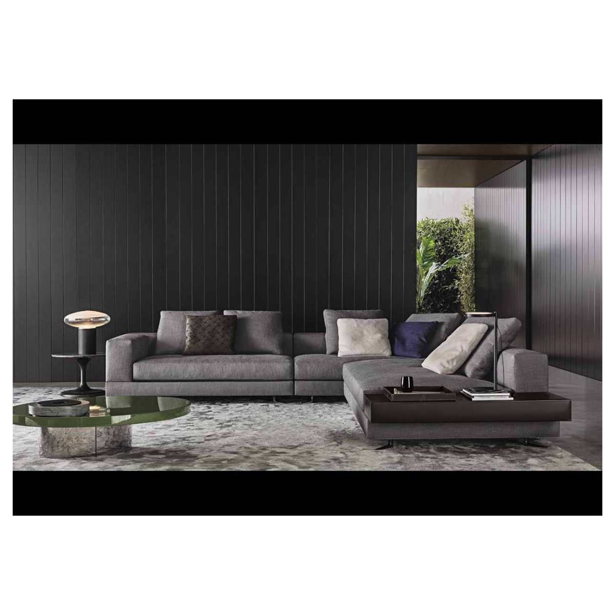 Graphite Platform Sectional Sofa